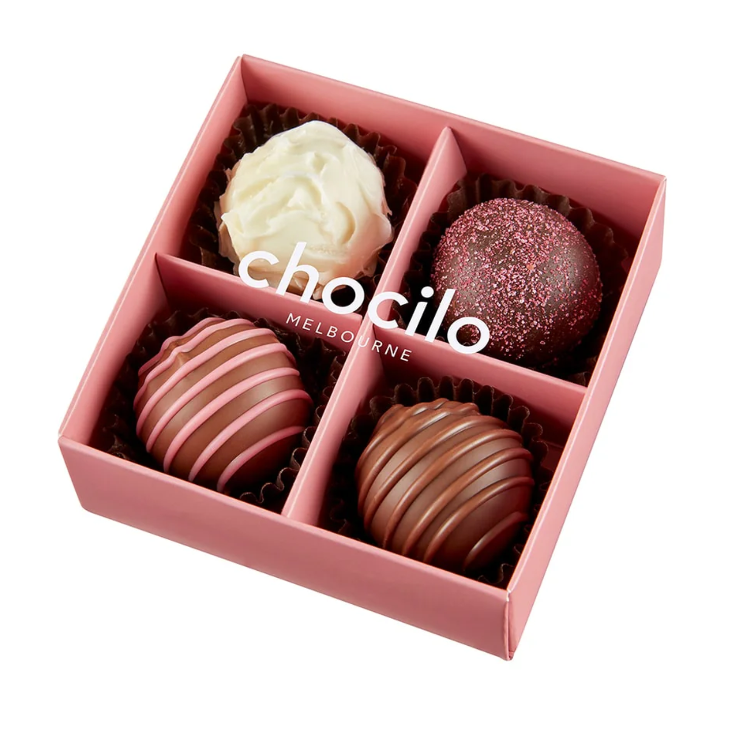 Chocilo 4 Pack Truffle Chocolate Assortment Gift Box 50g