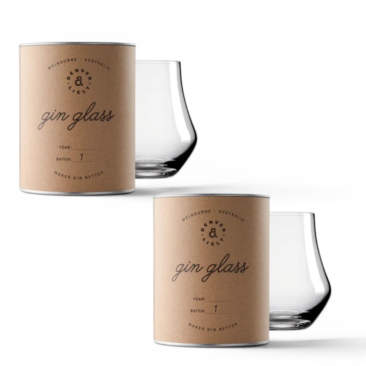 Two Denver & Liely Hand-Blown Whisky Glasses