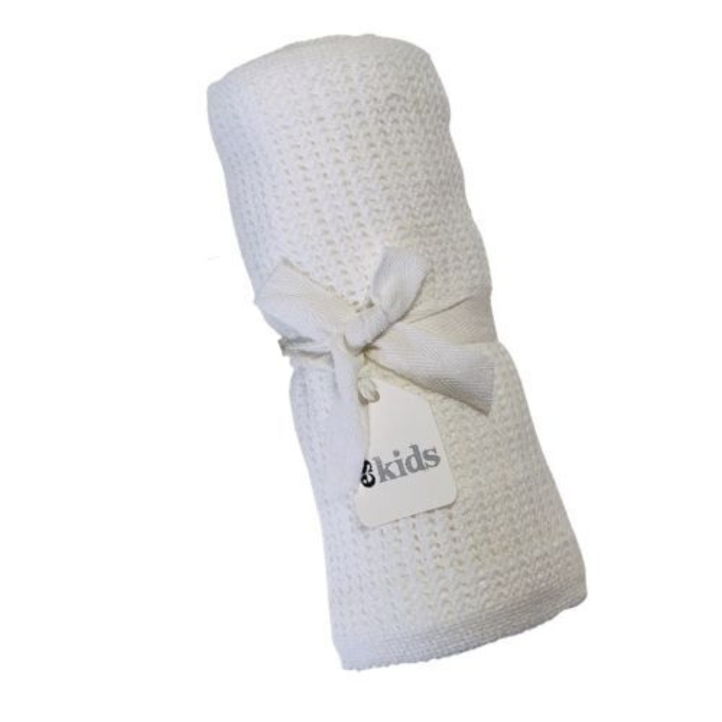 ES Kids Cotton Crochet Cotton Baby Blanket - White 70x90cm