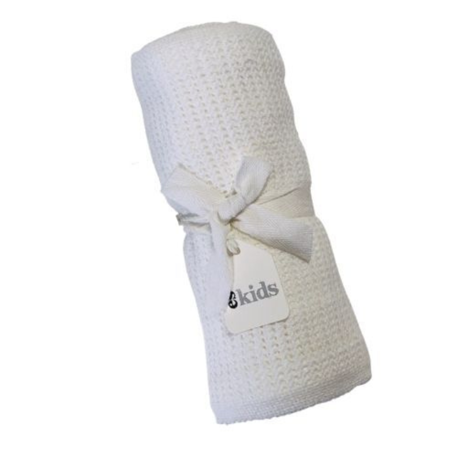 ES Kids Cotton Crochet Cotton Baby Blanket - White 70x90cm