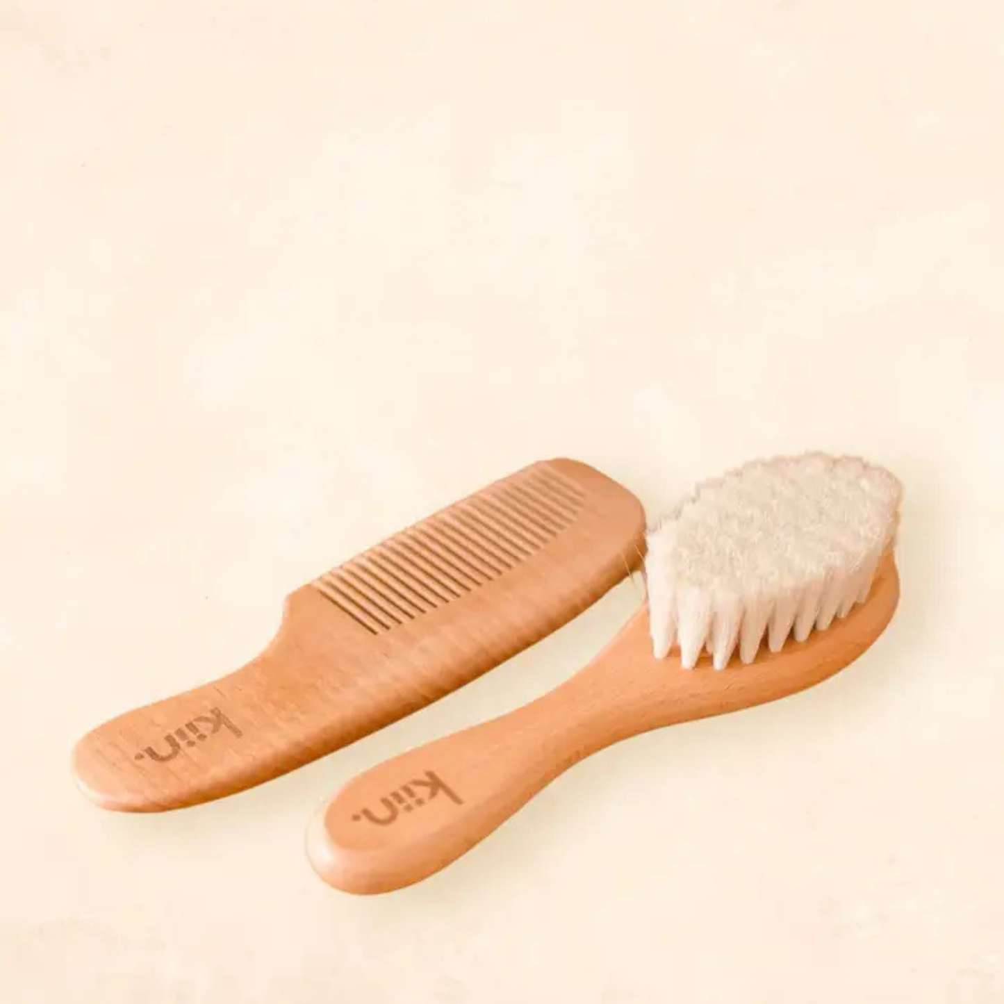 Kiin Baby Wooden Baby Brush + Comb Set